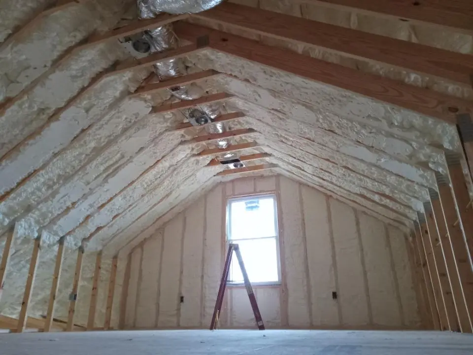 Spray foam roofing application for Crawl Space Insulation project in Central